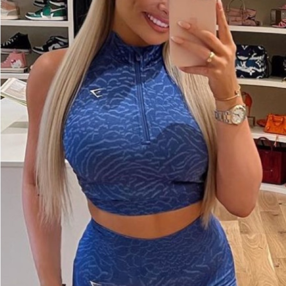 Gymshark Adapt Animal Seamless Crop Top🫐🩵